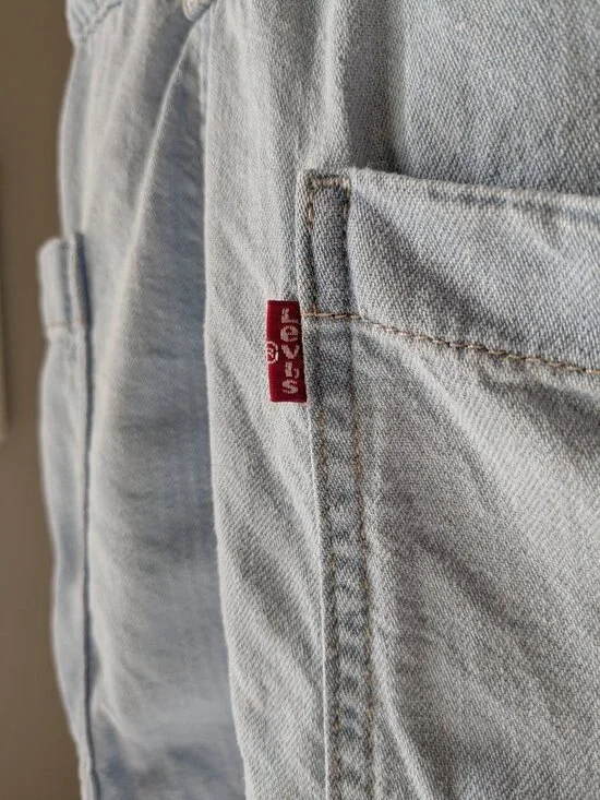 Levis Heritage Romper Women's XXL Blue Light Wash Short Sleeve Cinch Belt Loops - Picture 8 of 15